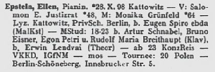 Mueller, Artikel Epstein, Ellen, 1929 Mueller, Artikel Epstein, Ellen, 1929